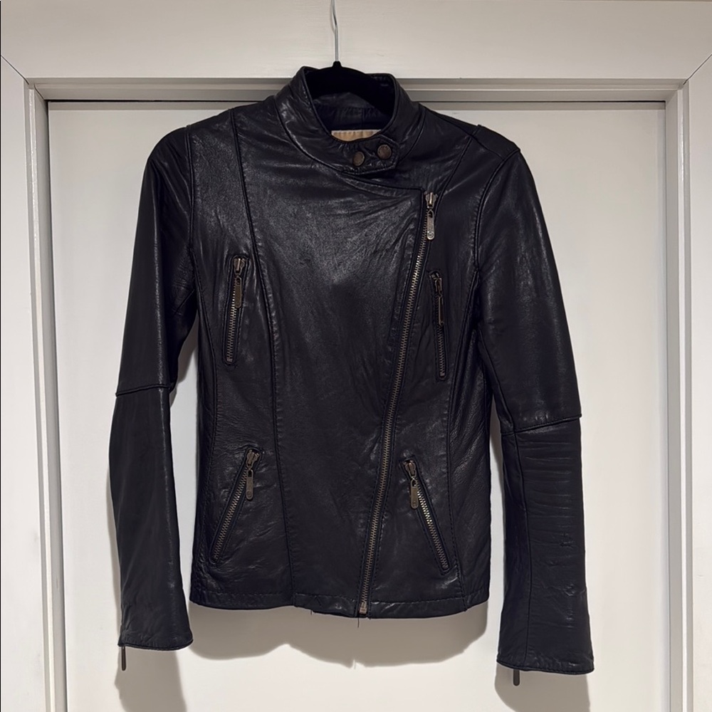 Michael Kors Women's Genuine Leather Motorcycle Jacket
